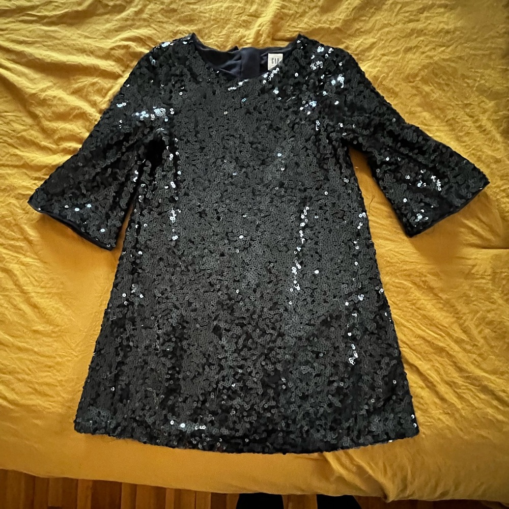 Girls gap sequins dress, navy